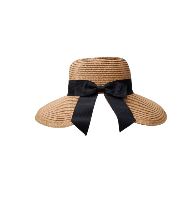 Black Colour Montebello Straw Hat - Natural