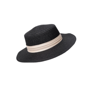 Black Colour Positano Straw Hat - Black