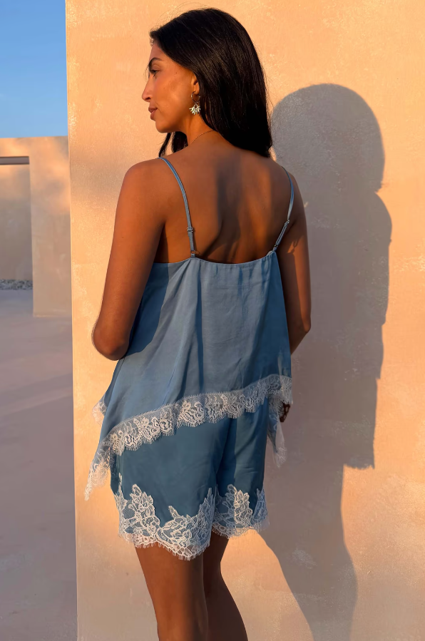Never Fully Dressed Blue Lace Swing Cami