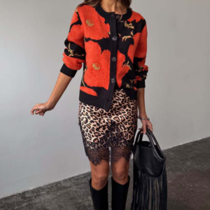 Never Fully Dressed Black Poppy Cardigan