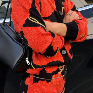 Never Fully Dressed Black Poppy Cardigan