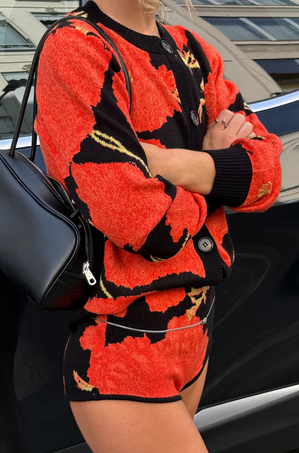 Never Fully Dressed Black Poppy Cardigan