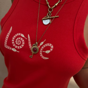Never Fully Dressed Red Snake Love Rib Tank