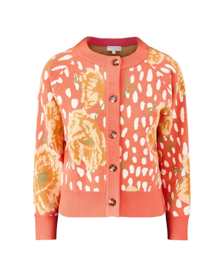 Never Fully Dressed Coral Poppy Cardigan