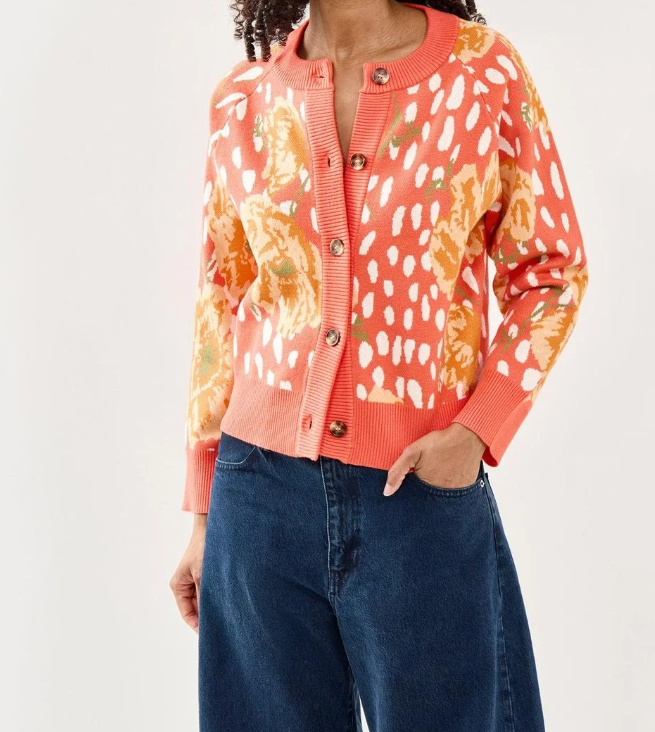 Never Fully Dressed Coral Poppy Cardigan