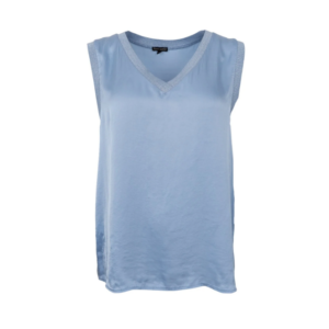 Black Colour Mabel Top - Dust Blue