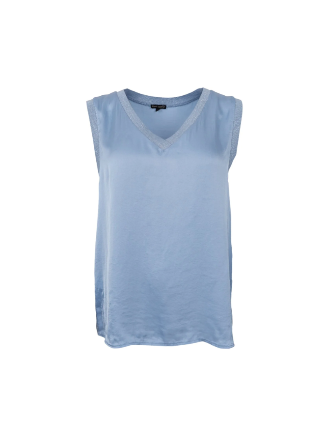 Black Colour Mabel Top - Dust Blue