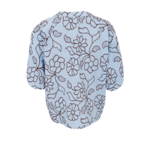 Black Colour Raglan Blouse - Light Blue