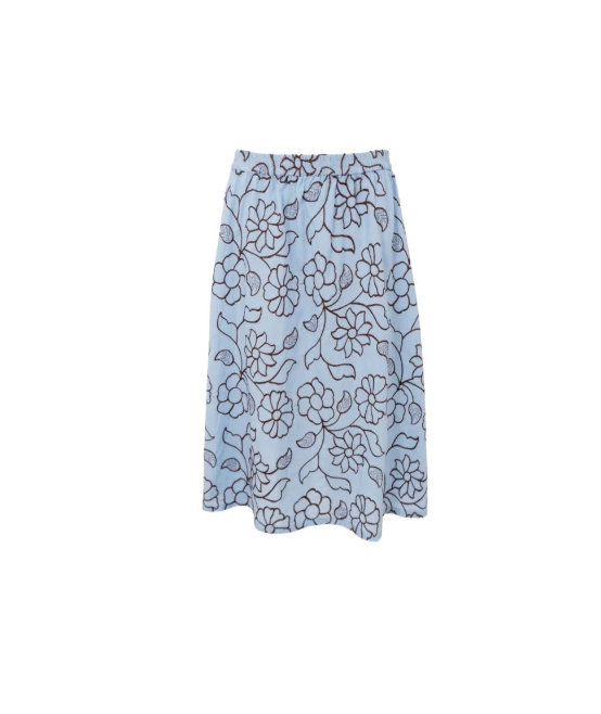 Black Colour Marriot Skirt - Light Blue