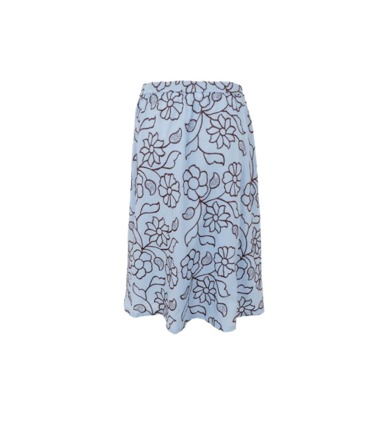 Black Colour Marriot Skirt - Light Blue