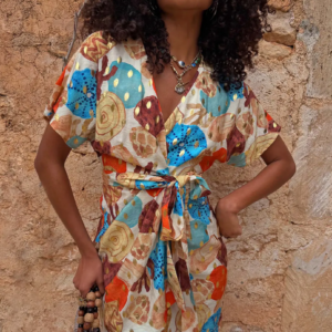 Never Fully Dressed Shell Mini Wrap Dress