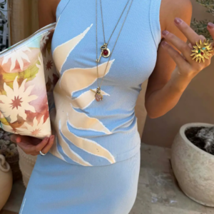 Never Fully Dressed  Ice Blue Sol Rib Tank