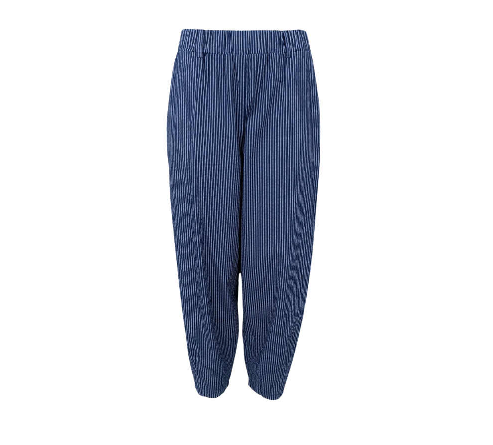 Black Colour Ally Barrel Pant - Navy