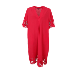 Black Colour Long Dress -  Red
