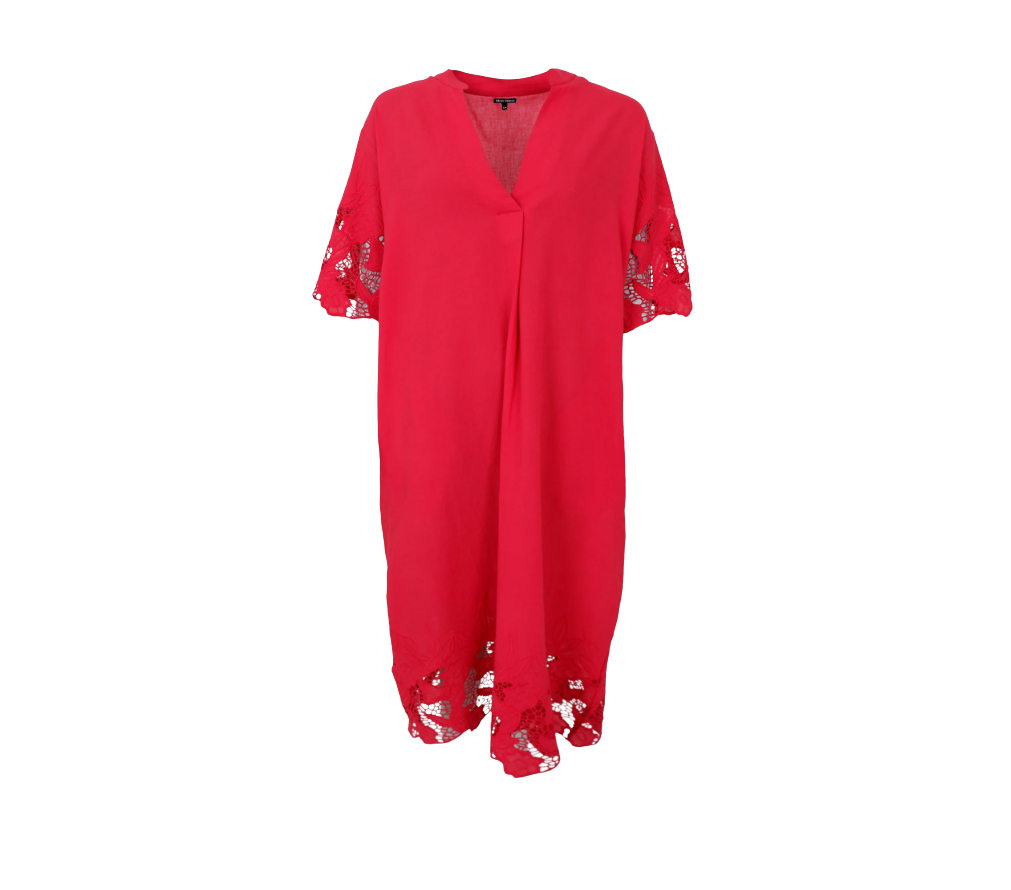 Black Colour Long Dress - Red