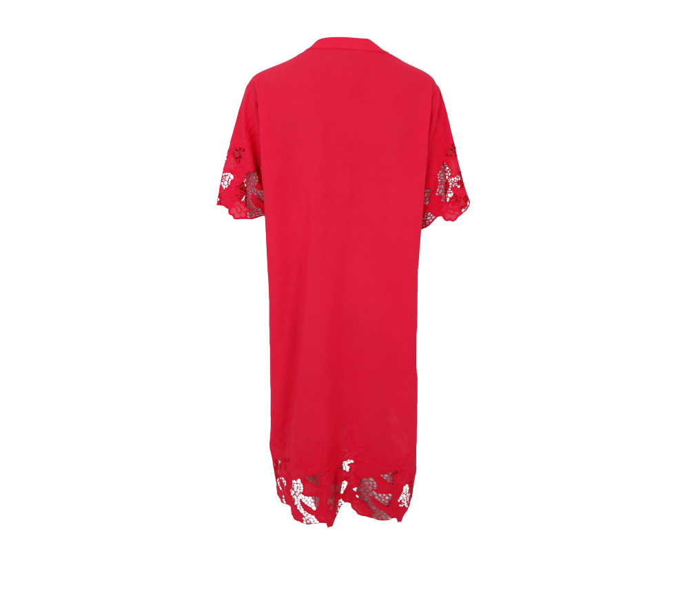 Black Colour Long Dress - Red