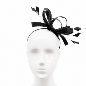Failsworth Black Structured Sinamay Fascinator headband