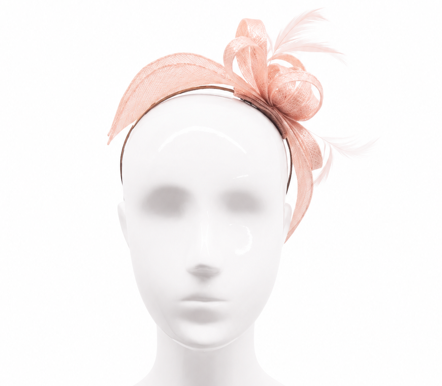 Failsworth Blush Metallic Sinamay Fascinator headband