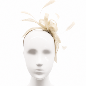 Failsworth White-Gold Sinamay Isabella Fascinator Headband