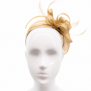 Failsworth White-Gold Sinamay Fascinator Headband