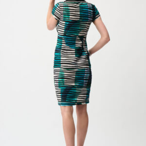 Joseph Ribkoff Cascade Knit Geometric Print Sheath Dress