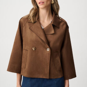 Joseph Ribkoff Scuba Suede Boxy Jacket