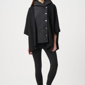 Joseph Ribkoff Sweater Knit Quilted Poncho Jacket