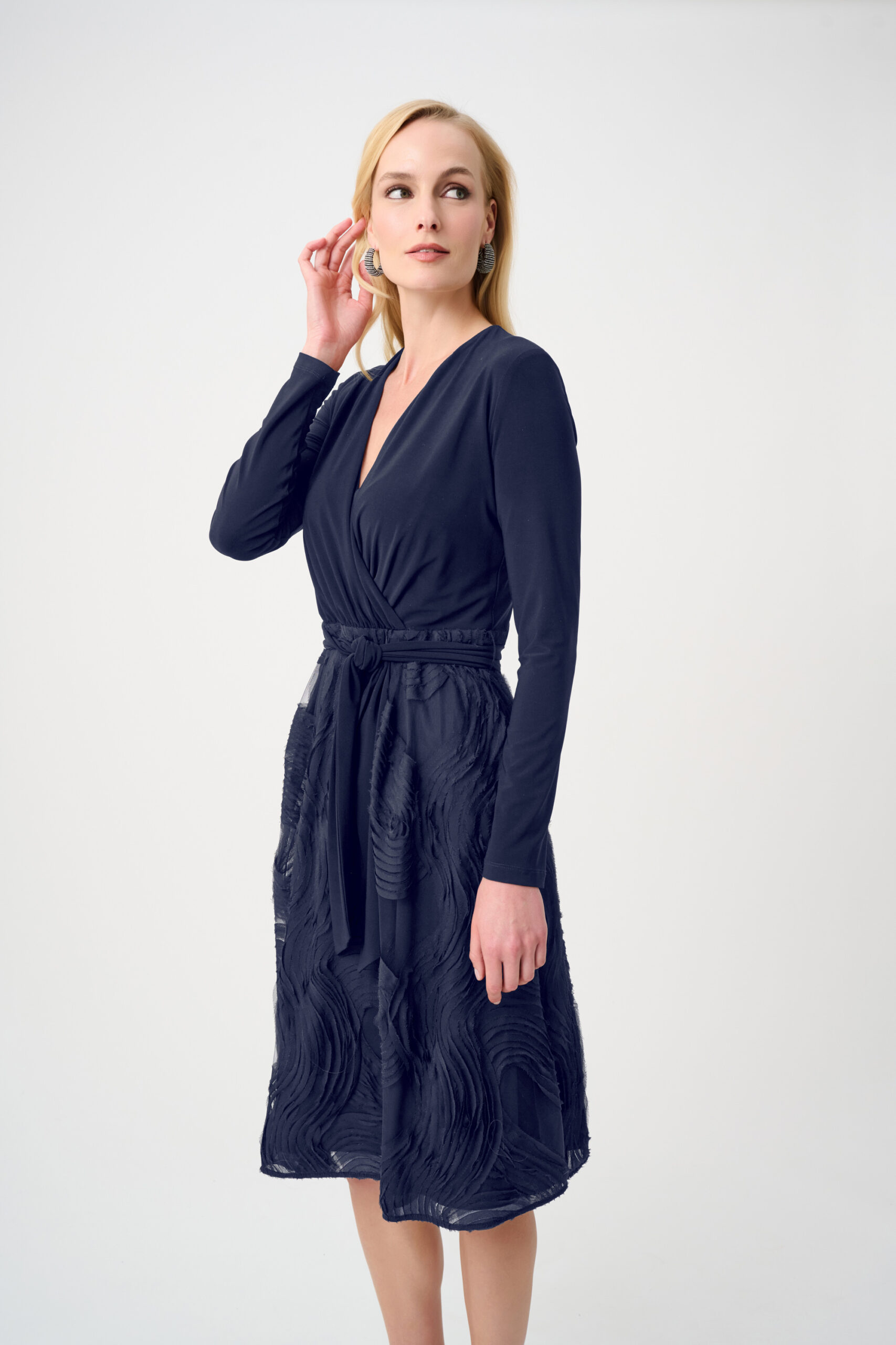 Joseph Ribkoff Signature | Silky Knit and Novelty Fit and Flare Dress