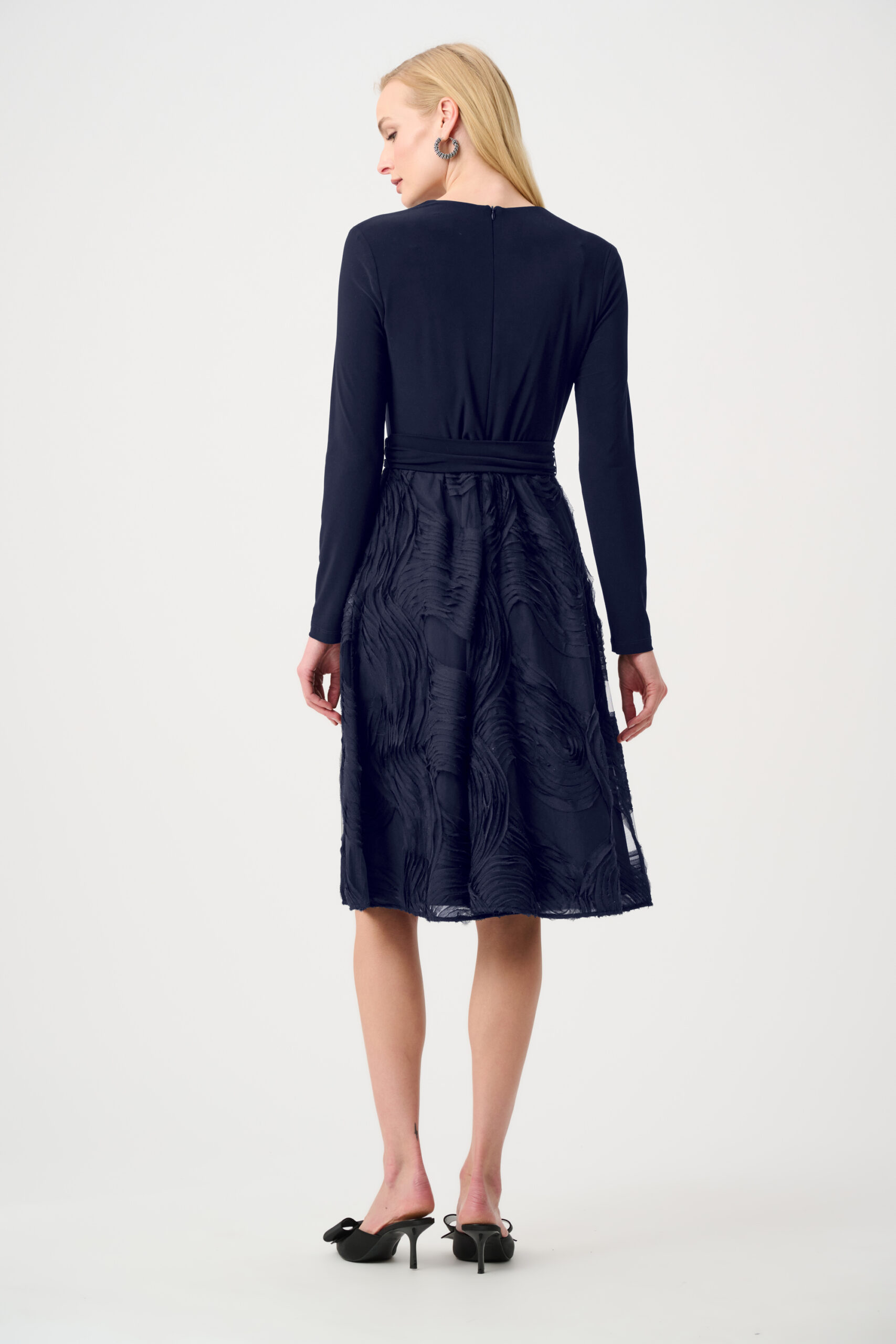 Joseph Ribkoff Signature | Silky Knit and Novelty Fit and Flare Dress