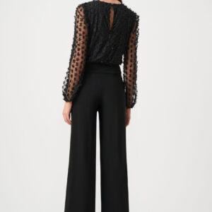 Signature | Silky Knit and Sheer Novelty Wide Leg Jumpsuit