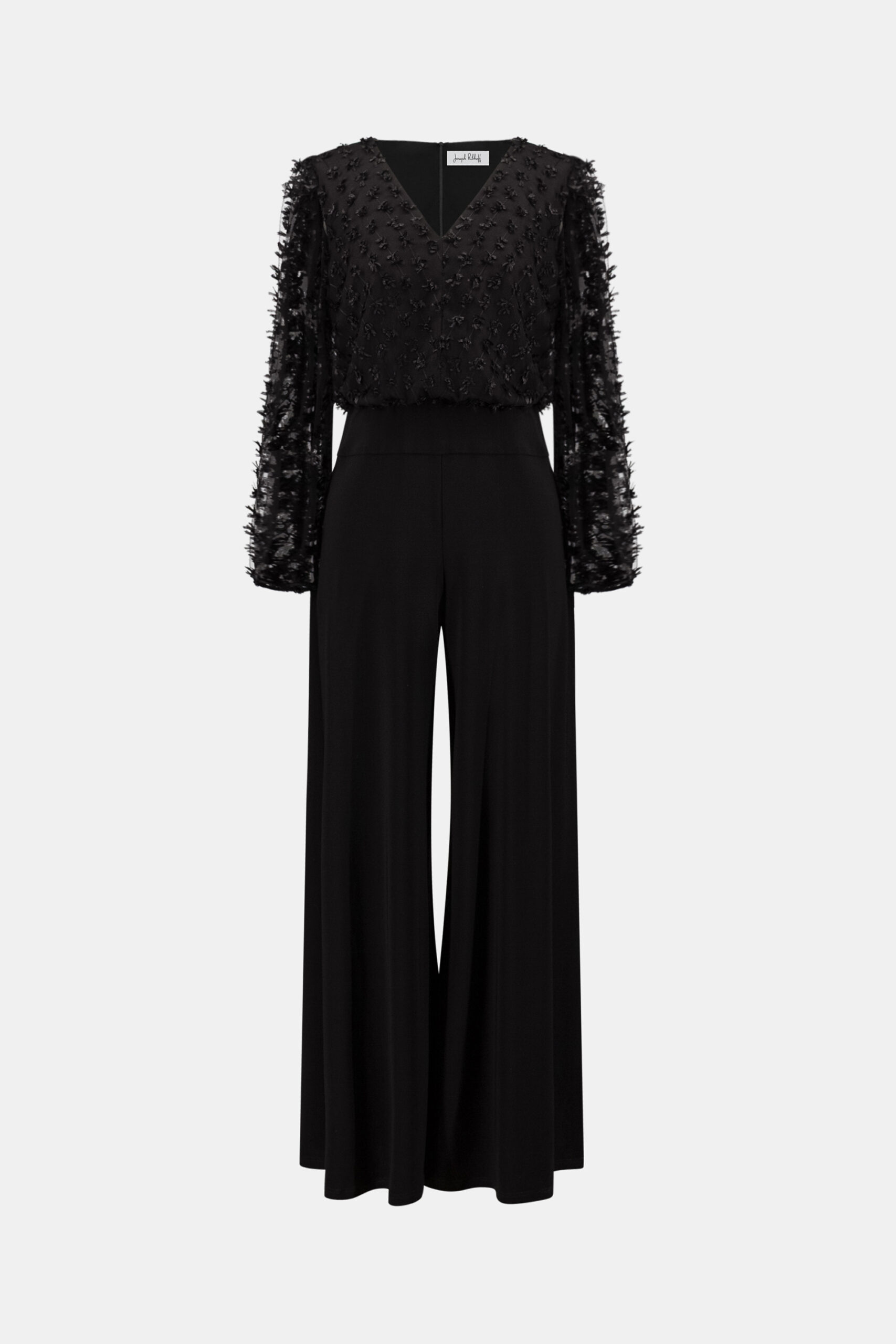 Signature | Silky Knit and Sheer Novelty Wide Leg Jumpsuit