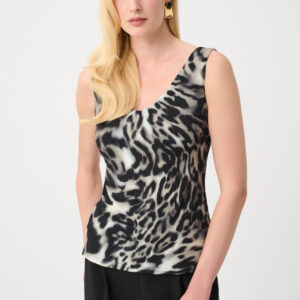 Joseph Ribkoff Signature | Silky Knit Animal Print Fitted Camisole