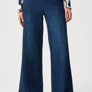 Joseph Ribkoff Featherweave Denim Palazzo High-Rise Pull-On Jeans