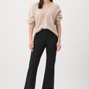 Joseph Ribkoff Heavy Knit Flared Pull-On Pants With Rhinestone Detail