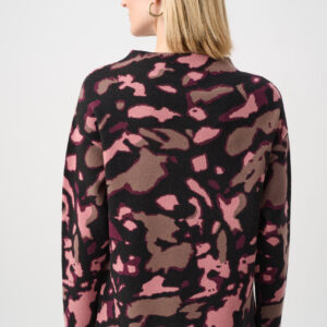 Joseph Ribkoff Abstract Jacquard Sweater With Rhinestone Detail
