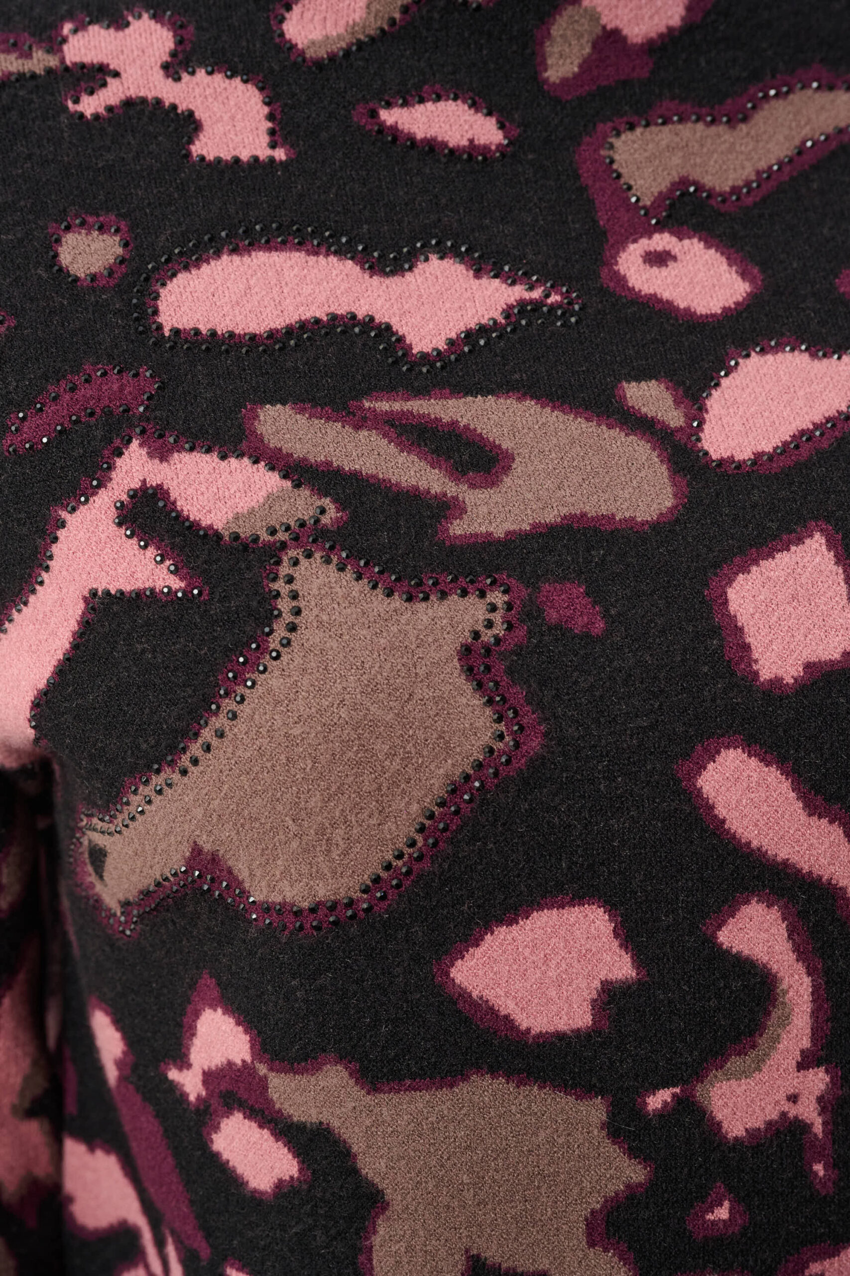 Joseph Ribkoff Abstract Jacquard Sweater With Rhinestone Detail