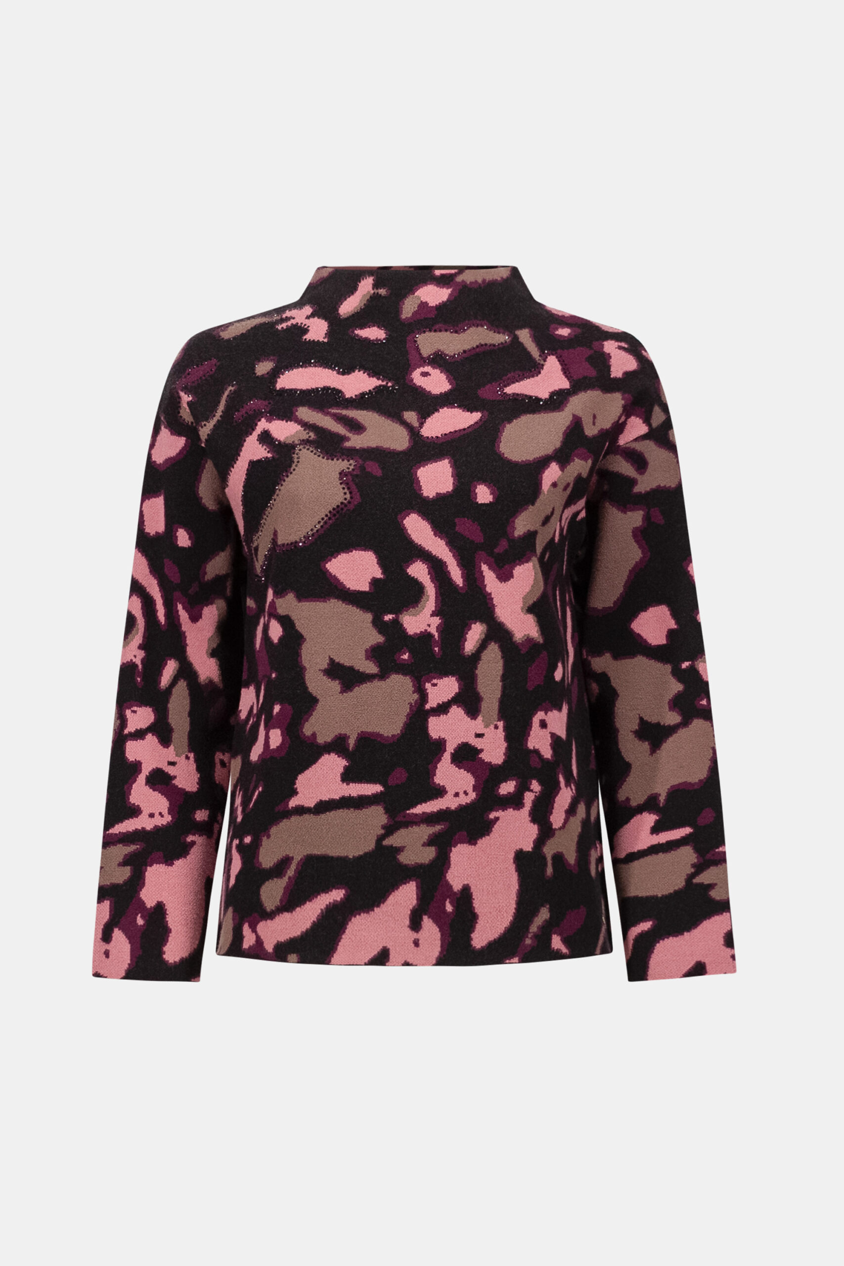 Joseph Ribkoff Abstract Jacquard Sweater With Rhinestone Detail