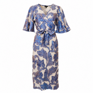 Black Colour Kenzie Wrap Dress - Blue