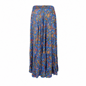 Black Colour Luna Maxi Frill Skirt - Violet Blue