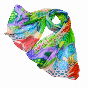 Lettuce Tropical Botanical Print Scarf