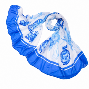 Lettuce Coastal Shell Print Scarf