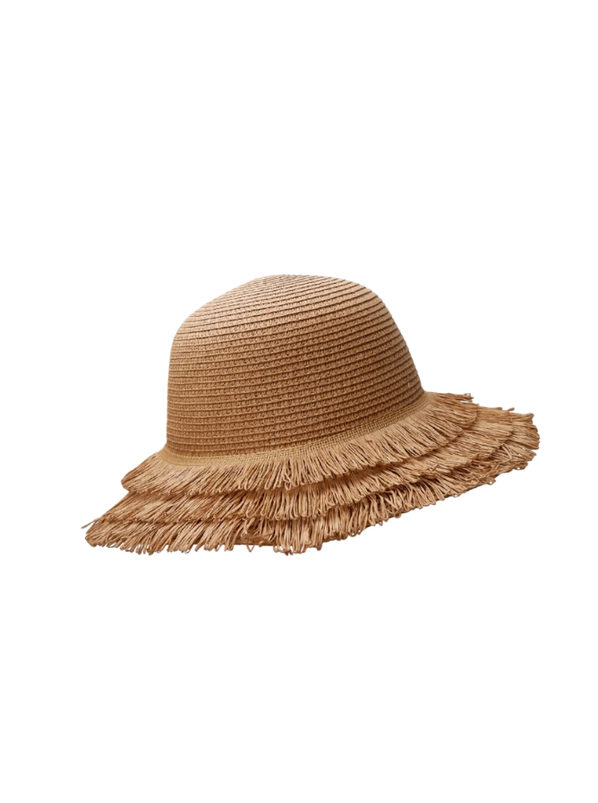 Black Colour Ramona Straw Hat - Khaki