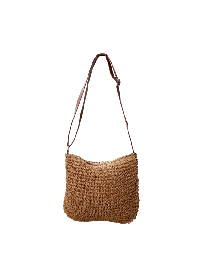 Black Colour Jodie Jute Bag - Khaki