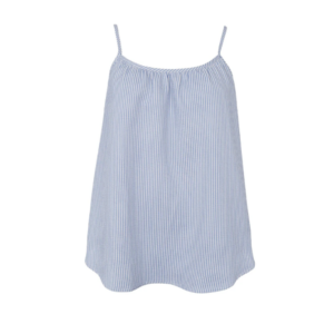 Black Colour Catherine Strap Top - Light Blue