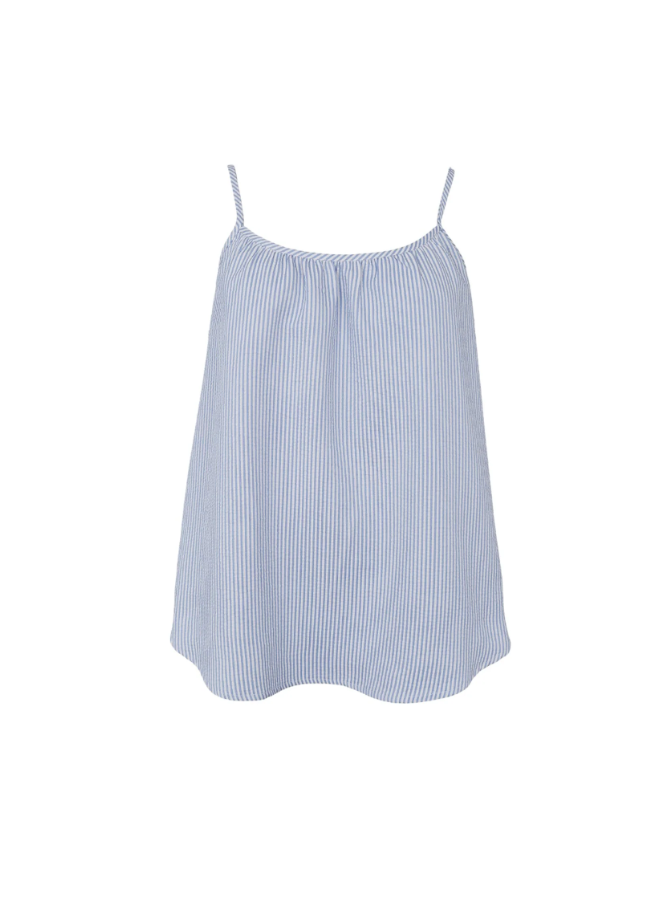 Black Colour Catherine Strap Top - Light Blue