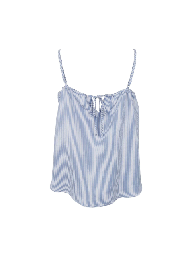 Black Colour Catherine Strap Top - Light Blue