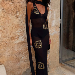 Never Fully Dressed  Black & Gold Simona Dress