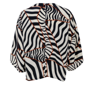Black Colour Luna Kaftan Blouse - Mosaic Black