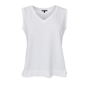 Black Colour May V Neck Top - Off White