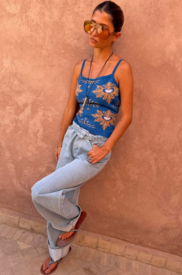 Never Fully Dressed Blue Eye Knitted Cami Top